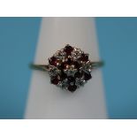 Gold ruby & diamond cluster ring
