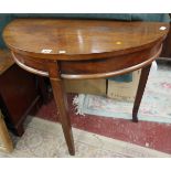 Mahogany inlaid D-End table