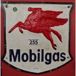 Reproduction cast Mobilgas sign