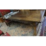 Large oak refectory table - Approx size: L: 274cm W: 106cm H: 77.5cm