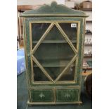 Vintage painted display cabinet - Approx H: 86.5cm