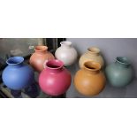 Set of six Poole vases