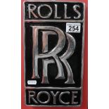 Reproduction cast Rolls Royce sign