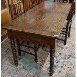 French oak and chestnut farmhouse table circa 1850 - Approx L: 170cm W: 75.5cm H: 75.5cm