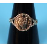 Gold coin ring