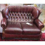 Ox blood 2 seater leather sofa