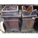 2 square terracotta chimney pots