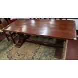 Heavy refectory table - Approx L: 214cm W: 93cm H: 79cm