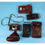 3 vintage cameras to include Kodak