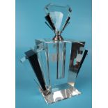 Large Art Deco style perfume bottle - Approx H: 24cm