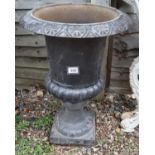Large cast iron urn - Approx H: 71cm