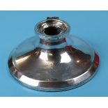 Large hallmarked silver inkwell with clear glass liner A/F - Diameter approx 15cm