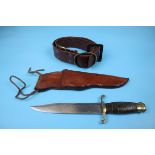 Gerber magnum hunter knife in sheath with belt