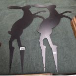 Pair of hare silhouettes