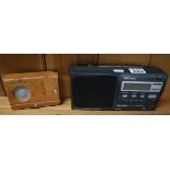 2 radios, Sony & Grundig designed by F A Porsche