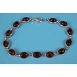 Silver & amber bracelet