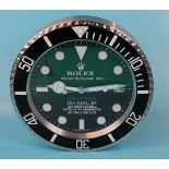 Good quality reproduction Rolex advertising clock with sweeping second hand - 'James Cameron' Sea