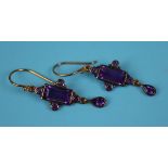 Pair of amethyst drop earrings