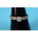 Gold diamond solitaire ring