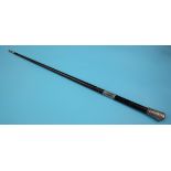Small silver mounted conductors baton with hallmarked plaque marked 1913