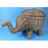 Elephant wicker laundry basket