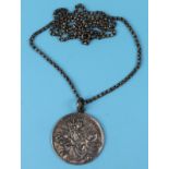 Silver coin pendant and chain