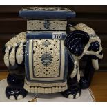 Large ceramic elephant plant stand - Approx H: 44cm