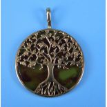 Silver & amber tree of life pendant