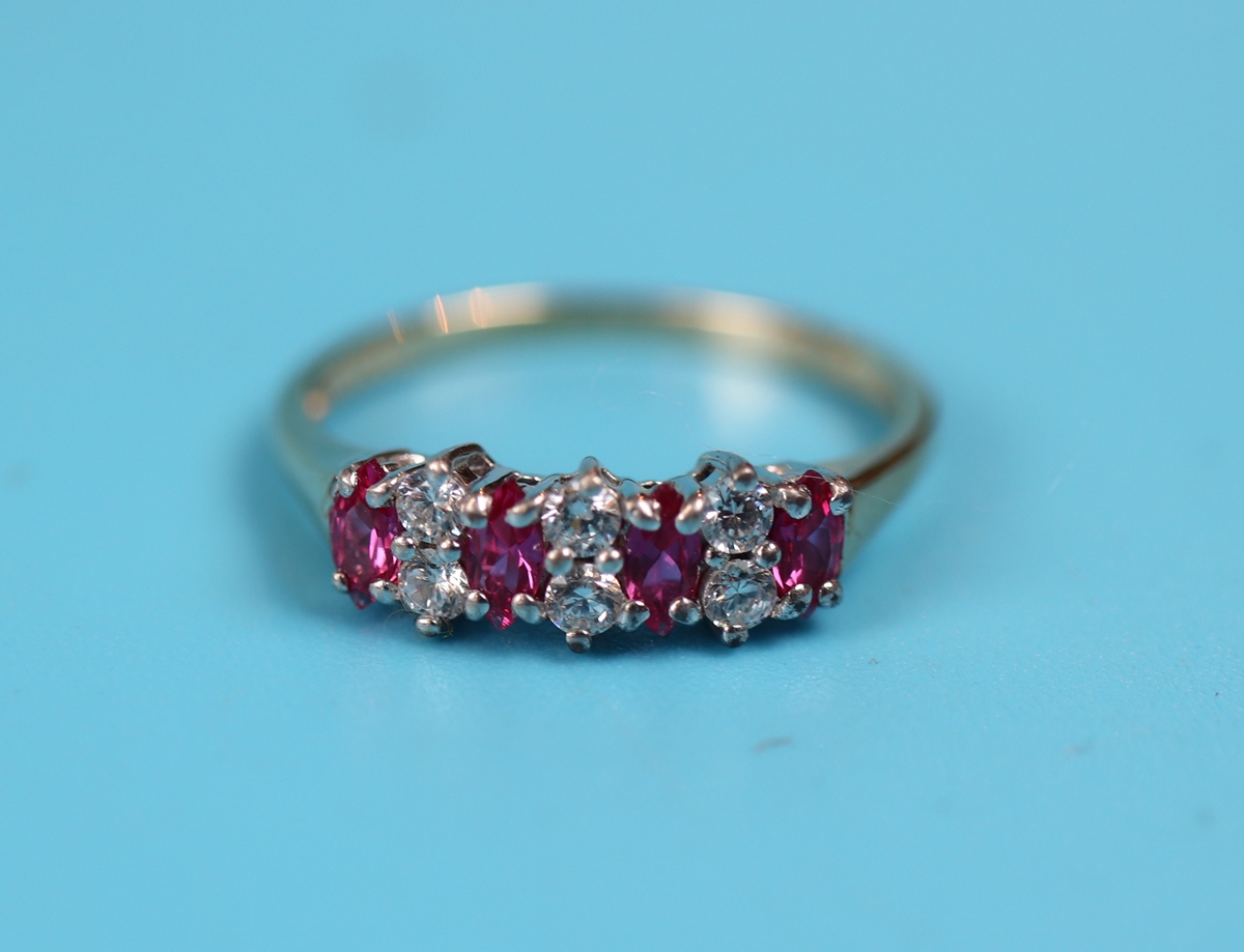 Gold, ruby & diamond ring - Image 2 of 3