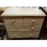 Antique pine chest of 2 over 2 drawers