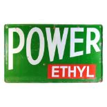 A large enameled advertising sign 'Power