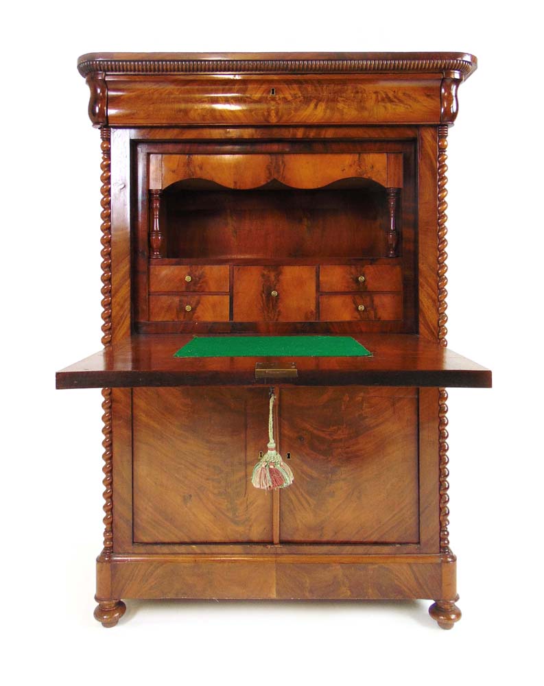 A 19th century French flame mahogany esc - Bild 2 aus 2