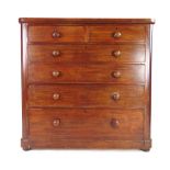 A 19th century mahogany chest of two sho