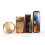 Four 1960's teak framed mirrors of vario