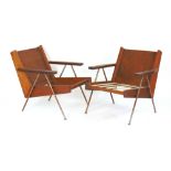 A pair of 1950/60's teak armchair frames