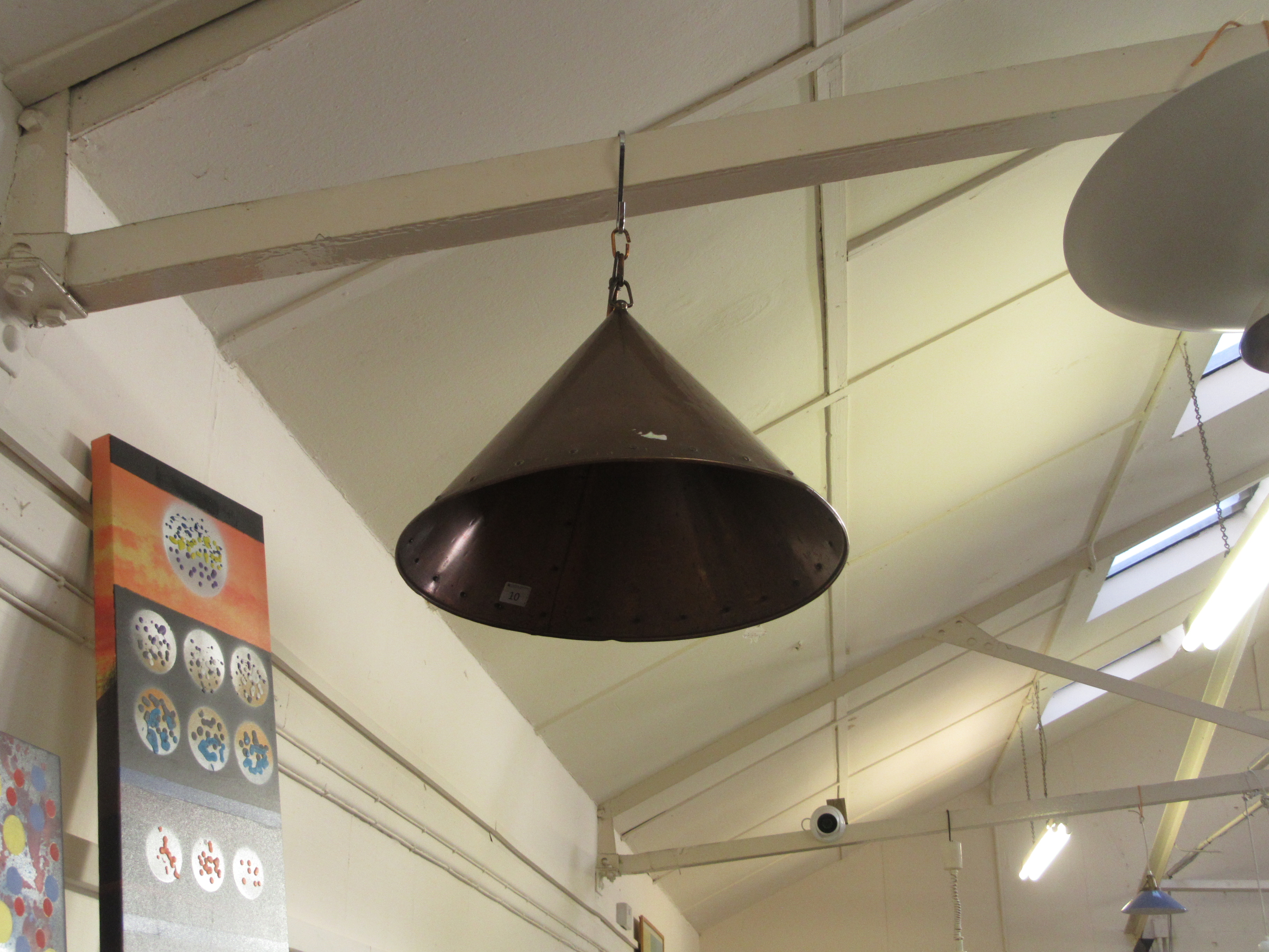 A 1970's Danish copper conical ceiling l - Image 2 of 5