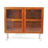A 1960/70's teak bookcase with two glaze