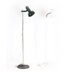 A 1970's green enamelled standard lamp t