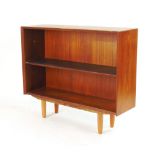 A 1960's teak open-fronted bookcase with