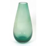 A 1960/70's green cased glass vase with
