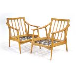 A pair of 1960's Czech beech armchair fr