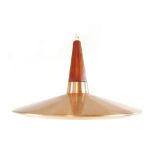 A 1970's copper coloured ceiling light w
