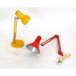 A Danish yellow enamelled desk lamp with