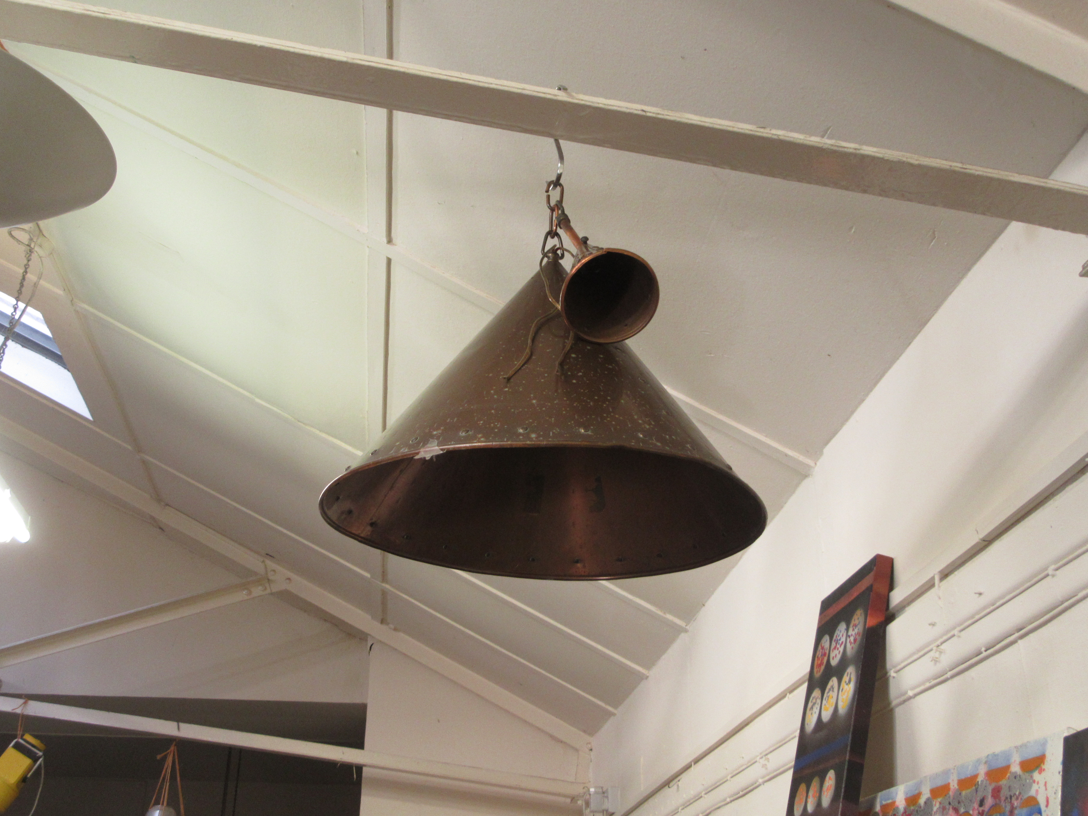 A 1970's Danish copper conical ceiling l - Image 3 of 5