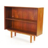 A 1960's teak open-fronted adjustable bo