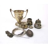 An assortment of silver items to include