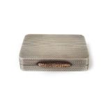 A George VI silver snuff box having an e