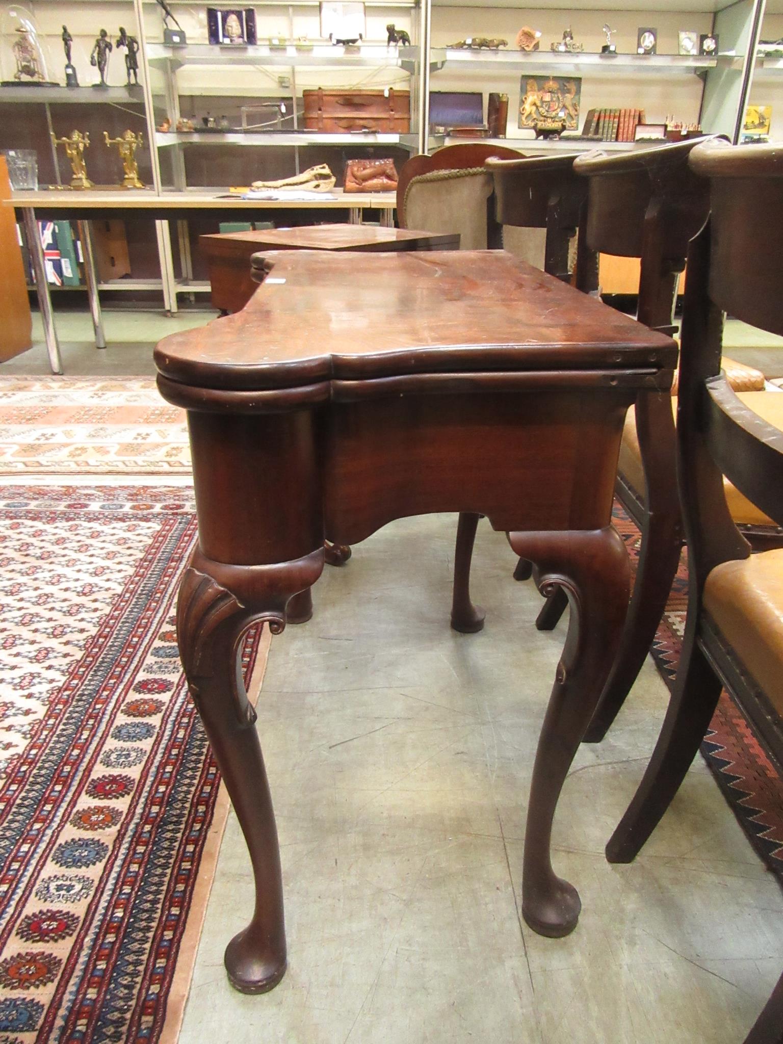 A George II mahogany tea table, the shap - Image 14 of 17