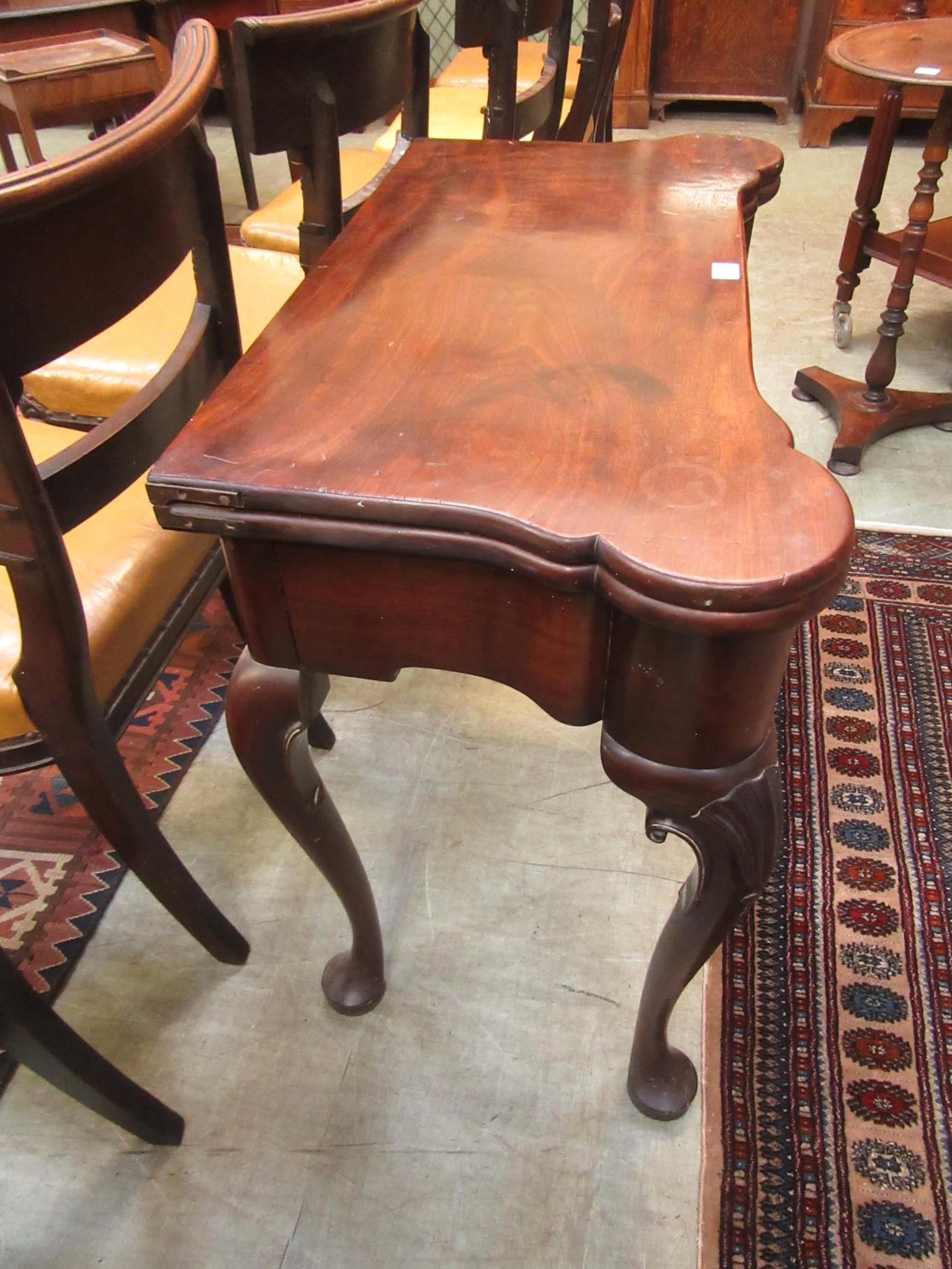 A George II mahogany tea table, the shap - Image 15 of 17
