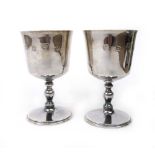 A pair of Elizabeth II silver goblets. H